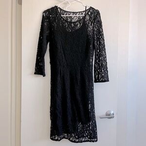 Madewell Broadway & Broome Black Lace Shift Dress